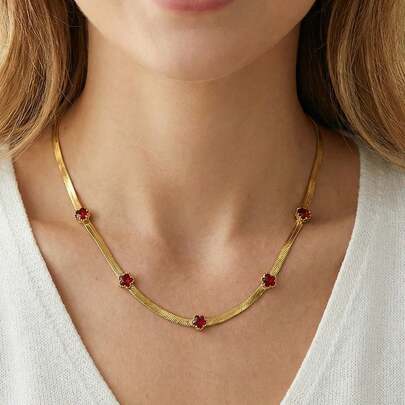 1 pieza Collar de acero inoxidable dorado 18K con pentágono retro para mujer, nuevo collar elegante y único tipo gargantilla, collar minimalista y versátil de moda para uso diario