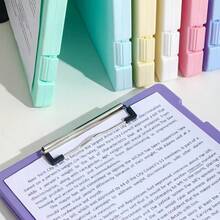A4 Side-Opening Double-Buckle Transparent Muted Color File Folder, Multifunctional Writing Pad Board For Students, Assignment/Test Paper Storage, Large Capacity Office File Folder, Writing Board, Paper Roll Storage, A4 Document Organizer - Multicolor - View 9