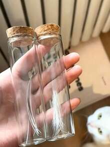 Cat Whisker Collecting Bottle, Small Glass Cat Whisker Vase, Fashionable Decorative Container Suitable For Cat Lovers, Unique Gift For Any Season, Cork Bottle, Suitable For Storage And Display, Perfect As A Souvenir Gift For Pet Lovers And Home Decor - Multicolor - View 7