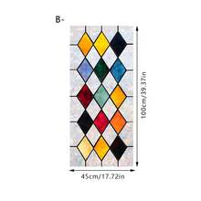 1/4pcs Colorful Geometric Diamond Glass Window Film, Rainbow Catcher Static Cling Privacy Glass Sticker, Removable PVC Decal For Bathroom, Home, Office - Diamond-shaped Color Film - View 17