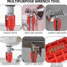 OBOVAY 14-In-1 Faucet & Sink Wrench | Ultimate Multipurpose Plumbing Tool | Professional Installation, Suitable For Tight Spaces, Kitchen And Bathroom Repair - 14-in-1 - View 1
