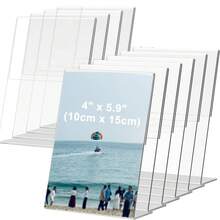 Bộ 3/6/12 giá trưng bày thẻ để bàn hình chữ L bằng acrylic, bảng thực đơn để bàn, giá trưng bày quảng cáo để bàn, bảng hiệu để bàn, bảng hiệu để quầy. - nhiều màu - Xem 4