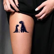 AMIFANS Temporary Tattoo Cute Dinosaur Family, Semi Permanent Tattoo,Lasting 1-2 Weeks Tattoo, Long Lasting Tattoo, Juice Tattoo, Realistic Tattoo, Romantic Tattoo, Fake Tattoo, Waterproof, Authentic Tattoo Look, Niche Design Tattoo, Fruit Tattoo, Plant-Based Tattoo - Black - View 4