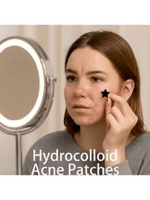 400pcs/Box Black Star Shaped Hydrogel Acne Patch - Waterproof, Alcohol Free, Can Be Used Day And Night, Effectively Covering Acne Blemishes Patch, Suitable For Use On Skin - Multicolor - View 8