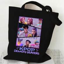 K-POP Witch Hunting Girl Group Korean Style Printed Canvas Tote Bag, 35*40cm, Handbag, Large Capacity - Multicolor - View 15