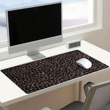 1pc Vintage Leopard Print Mouse Pad, 2D Printed, Full Keyboard Coverage, Rubber Base, Rectangular Desk Mat, Suitable For Home, Office And School, Gaming Mouse Pad, Large Gaming Mouse Pad, Keyboard Mouse Pad, Stylish Mouse Pad, Halloween Mouse Pad, Decorative Mouse Pad - 查看 5