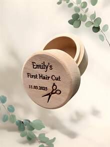Caja de recuerdo personalizada de haya para el primer corte de cabello del bebé, corte de cabello, mechón de cabello - Multicolor - Ver 3