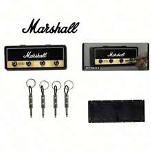 Decorative Guitar Wall Key Hook Box, Home Key Storage & Organization, Complete Set With 4 Keychains & Wall Mount Kit For Music Fans - Đế móc khóa màu đen + bốn phích cắm - Xem 7