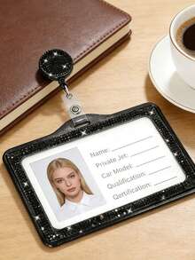 钻石证件卡套，闪亮证件卡盒，水晶伸缩夹，卡套，卡盒，防丢易拉夹，毛毡刺绣伸缩工作证卡套，学生证卡套，自助餐卡套，滑动盖，双卡槽，小卡槽，公交卡套，非接触式，银行卡套 - 彩色 - 查看 3