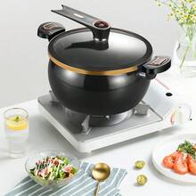8L Enamel Micro Pressure Cooker, Non-Stick Multi-Purpose Pressure Pot With High Transparency Glass Lid, Multi-Layer Non-Stick Ceramic Coating Fast Even Heat Distribution, Scratch-Resistant & Easy To Clean, Large Capacity Soup Stew Pot For Family, Compatible With Gas Stoves - View 4