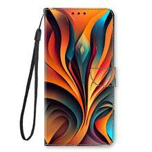 GLANDOTU Gradient Swirl-Pattern PU Leather Mobile Phone Wallet With Card Slots And Lanyard; Flip-Style Stand Case Suitable For A Wide Range Of Mobile Phone Models - Multicolor - View 7