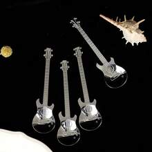 3/5pcs Stainless Steel Guitar Shaped Coffee Spoons, Cute Mini Tea Spoons, Suitable For Stirring Beverages, Milkshakes, Jams, Great Gift For Music Lovers, Mirror Polished, Dishwasher - Multicolor - View 8