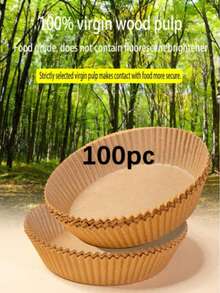 50/100片装不粘空气炸锅衬垫 - 圆形烘焙纸烤垫，更健康的烹饪方式，易于清洁 - 非常适合家庭和商业用途。 - 彩色 - 查看 1