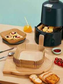 50/100/200 miếng lót nồi chiên không dầu hình vuông dùng một lần (6.3"/7.87"), lót rổ chiên không dầu bằng giấy, cốc nướng giấy, khay nướng, đĩa giấy dùng một lần, tấm lót đĩa, giấy chống dầu mỡ, phụ kiện lò nướng, dụng cụ làm bánh. - Nhiều màu - Xem 5