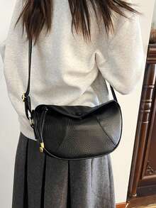 Fashionable Commuter Bag, Luxury Women's Handbag, Exquisite Shoulder & Top Handle Multi-Function Work Bag - Black - View 3