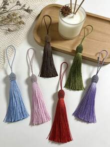 10 chiếc móc khóa tua rua, dùng làm bookmark, trang trí móc chìa khóa, làm đồ trang sức, thẻ quà tặng, mũ, quần áo, túi xách, đồ thủ công, quạt, đèn lồng, đám cưới và nhiều mục đích trang trí khác. - Nhiều màu - Xem 10