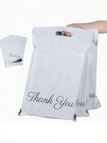 Handled Mailing Bags - "Thank You" Packaging - Waterproof Self-Sealing Express Envelopes - Thickened Handle Logistics Packaging Bags - Multicolor - View 1