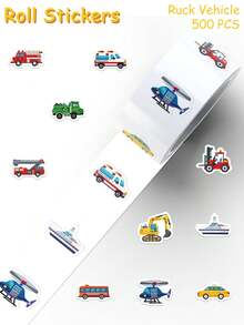 500pcs Cartoon Ruck Vehicle Roll Stickers Decals For Phone Laptop Scrapbook Suitcase Skateboard Helmet Guitar Graffiti Aesthetic Stickers Gifts Funny Stickers Kindle Scrapbook Supplies Laptop Sticker - A - View 3