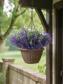 10pcs, Artificial Flowers, UV-Resistant Faux Plants, Suitable For Garden Decoration, Large Faux Shrubs, Realistic Indoor And Outdoor Plants, Suitable For Hanging Baskets, Porches, Patios And Home Decor - Multicolor - View 4