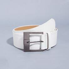 1pc Vintage Gold Square Buckle Rivet Belt For Women, Suitable For Dresses And Coats - White - View 7