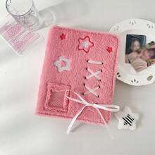 1本芭蕾舞风格丝带A5蝴蝶结活页笔记本，高品质迷你偶像相册，日记本，记事本，毛绒相册，追星族3英寸4格卡片相册，小马宝莉卡片夹 - 活頁本 - 查看 11