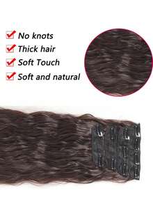 18-32 Inch 4pcs/Set Water Wave Clip-In Hair Extensions, Thick Density Full Head For Women - Multicolor - View 4