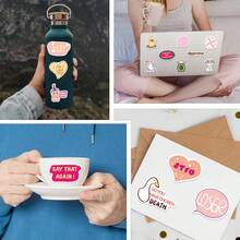 50 piezas de pegatinas impermeables y duraderas con dibujos animados divertidos y grafitis, adecuadas para portátiles, monopatines, botellas de agua, cuadernos, etc. - K - Ver 4