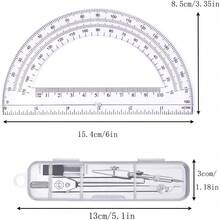 Geometry Compass And Protractor Set Math School Supplies With Metal Drawing Tool - 1 - View 3