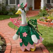 Pet Goose And Gatehouse Goose Festival Costume Set  - Irish-Style Porch Goose Outfit, Elegant Gentleman's Attire Suitable For Goose-Shaped Statues, Suitable For Garden Decoration - 綠色 - 查看 7