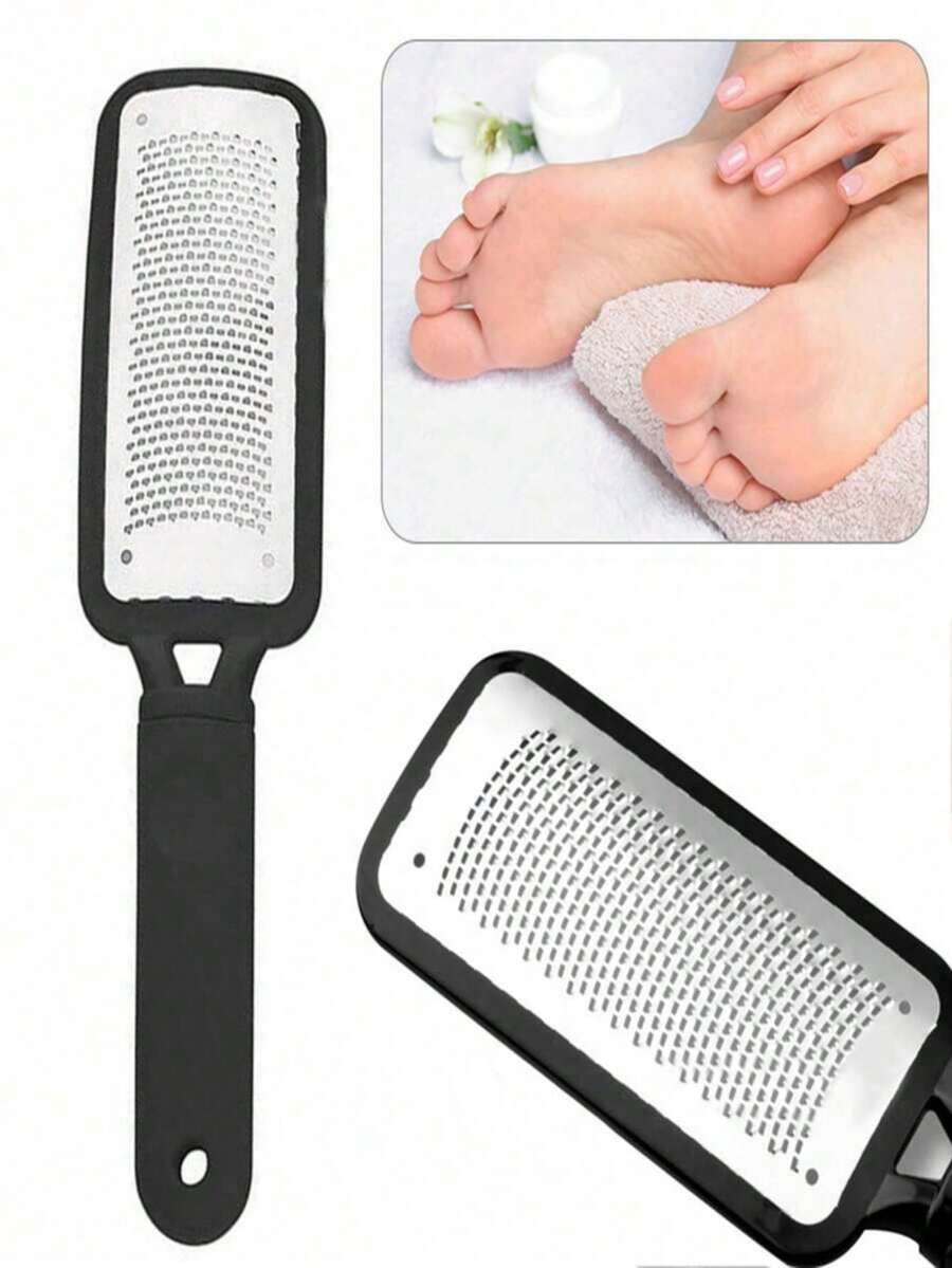 1 dụng cụ chà chân chuyên nghiệp bằng thép không gỉ, nhẹ nhàng loại bỏ da khô, chai sần, bụi bẩn và dầu mỡ, lý tưởng cho phòng tắm gia đình, vòi sen và spa. Kim loại không gây dị ứng với bề mặt mài mòn hai mặt, dụng cụ chăm sóc chân bền bỉ; dũa chân, dụng cụ làm sạch chân, vật dụng thiết yếu cho sức khỏe gia đình, chăm sóc cơ thể và đồ dùng phòng tắm.