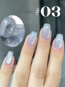 10毫升冰透明白光玻璃珠猫眼凝胶指甲油 2026 新款夏季纯粹渴望镜面光泽磁性效果粉色绿色黑色蓝色猫眼美甲美甲用品夏季美甲粉色美甲 - 彩色 - 查看 15