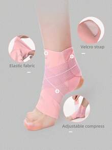 Unisex Sports Ankle Support Compression Sleeve With Strap - Multicolor - View 2