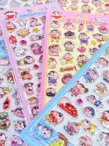 CRAYON SHINCHAN 3D/DIY儿童贴纸 - 水滴贴纸、宠物减压水晶贴纸、3D浮雕贴纸、泡泡贴纸、PP贴纸、网红风、炫彩动感、收藏贴纸、奖励贴纸、限量版贴纸 - 彩色 - 查看 5