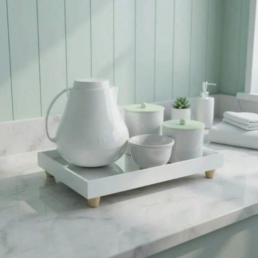 Baby Hygiene Kit Care Bedroom Porcelain Thermal Tray Bath Girl Boy K072 - 綠色 - 查看 1