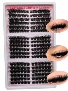 C&Litangel Mi giả dạng chùm dày dặn kiểu cáo mới, đuôi mi dài, siêu dày và mềm mại, 252 sợi (100D+120D+140D), thích hợp tự nối mi cho người có khuôn mặt hơi cụp, chùm mi dày và tự nhiên, độ cong hỗn hợp C/D, hiệu ứng tự nhiên và ấn tượng như ở salon ngay tại nhà. - D - Xem 10