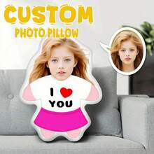 Personalized Face Cushion, Purple Dress, Customized Body Pillow, Unique And Interesting. Suitable For Father's Day, Mother's Day, Halloween, Christmas, Christmas Eve, Valentine's Day, Birthday, Personalized Day, Veteran's Day, Thanksgiving, Easter, April Fool's Day, Carnival, Ramadan, Eid Al-Fitr, Eid Al-Adha, National Day, Etc. - Blue Stripes - View 2