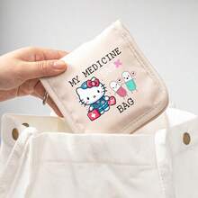 SANRIO Bolsa de medicina portátil impresa | Organizador compacto de pastillas y botiquín de primeros auxilios, bolsa de medicina de tela multifuncional, bolsa de emergencia médica ligera adecuada para la escuela, el hogar, el viaje, bolsa de primeros auxilios, organizador de medicamentos, estuche de pastillas, caja de pastillas, organizador de pastillas para el hogar, para crucero, esenciales de viaje - Multicolor - Ver 7