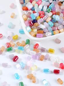 100/200颗多色玻璃珠，适用于珠宝制作，彩色散珠，适合DIY手链、项链、耳环、钥匙扣、串珠等。 - 彩色玻璃珠 - 查看 6