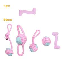 7pcs/5pcs/1pc Pink Series Pet Toy Set - Made Of Durable Silicone And Rope, Suitable For Dog/Cat Dental Care And Entertainment - Multicolor - View 7