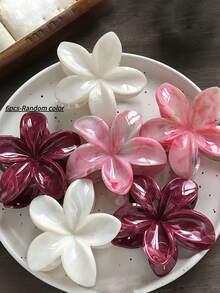 6/12pcs Spring & Summer Fashion Versatile Ombre Floral Hair Clips, Bohemian Style Elegant Claw Clips For Occiput, Suitable For Beach Vacation Photo Shooting Beach Accessories Beach Hair Claws - Multicolor - View 4