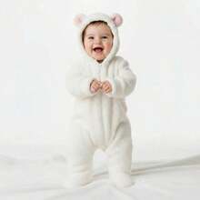 Sheep Winter  For Babies, Long Sleeves, Sheepskin, Hooded With Ears, Children's Clothing - 淺粉色 - 查看 4