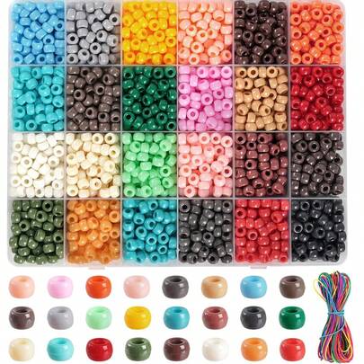 600pcs Colorful Plastic Horse Beads, 6x9mm Bohemian Friendship Beads Bulk, For Jewelry Making, Braids, Keychains, Necklaces, DIY Crafts & Gifts