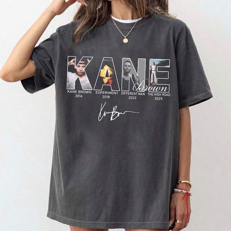 Co Mfort Colors Kane Brown The High Road Tour Shirt, Kane Brown Concert, Kane Brown Fan Gifts, K - 黑色 - 查看 1