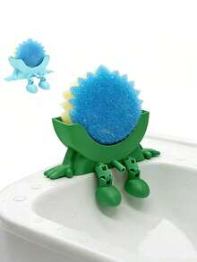 1pc/2pcs 3D Printed Smiling Face Dish Sponge Holder, Drain Rack, 2-In-1 Drain Storage, No Drilling Easy Installation, Waterproof Durable Space-Saving, Kitchen Sink Organizer - Random Color - View 6