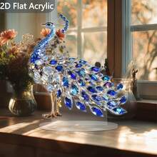 1 tượng chim công pha lê acrylic 2D sang trọng - Nhiều kiểu dáng - Xem 2