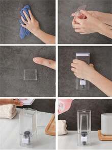 1/2pcs (500ml) Wall-Mounted Soap Dispenser Set, Suitable For Bathroom. Includes 1 Wall-Mounted Soap Dispenser, 1 Manual Pump Plastic Shampoo/Lotion Dispenser, And 1 Wall-Mounted Unscented Soap Dispenser. Made Of Mercury-Free Plastic, Suitable For Shampoo, Hand Wash, Kitchen Products, Moisturizer, Etc. Ideal For Hotels And Bathrooms, A Great Bathroom Accessory And Room Decor. - Multicolor - View 10