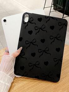 Black Bow Heart Print Soft Silicone Shockproof Protective Case, Suitable For Mainstream Models, Cute & Cool Style, Ideal For Daily Use, Valentine's Day, Birthday, Christmas, Mother's Day, Graduation, Gift Giving, Compatible With Kindle, 11th Gen, A16 - Black - View 6