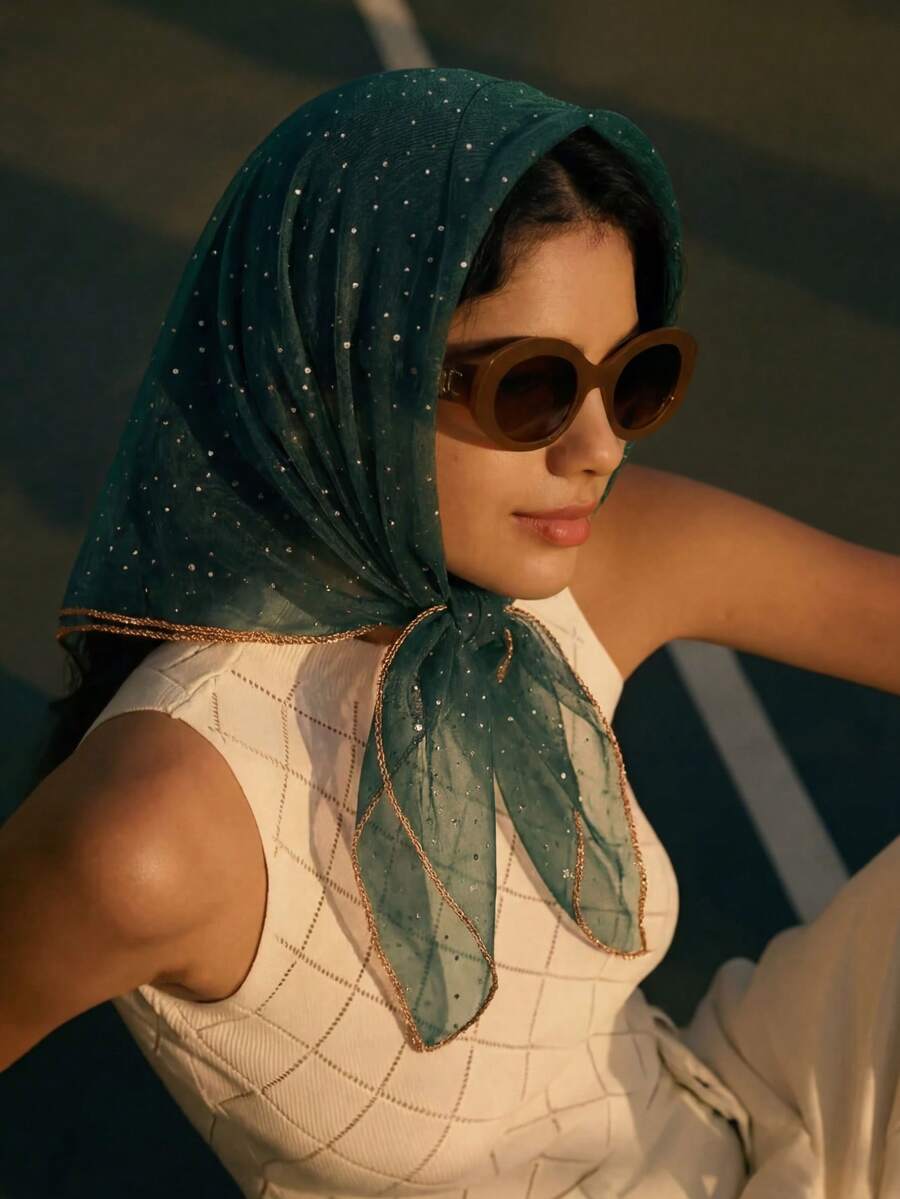 1pc New Fashionable Embroidered Scarf, Popular Daily Wear Accessory For Women,Beach,Holiday