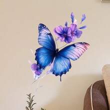 1 miếng dán tường chủ đề hoa tươi và bướm kèm câu nói truyền cảm hứng, chất liệu PVC, thích hợp trang trí phòng khách, hành lang, phòng ngủ để tăng thêm sức sống và niềm vui. - Một cỡ - Xem 2