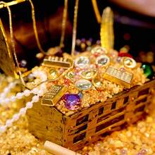 Bộ rương kho báu thu nhỏ cao cấp này bao gồm nhiều loại ngọc trai và đá quý mô phỏng thu nhỏ, một rương kho báu phiêu lưu dưới nước kiểu nhà búp bê có bản đồ, và những đồng tiền vàng mô phỏng chân thực. Đây là món quà hoàn hảo cho những người đam mê mô hình thu nhỏ và là bộ dụng cụ chụp ảnh lính thu nhỏ. - Một cỡ - Xem 3